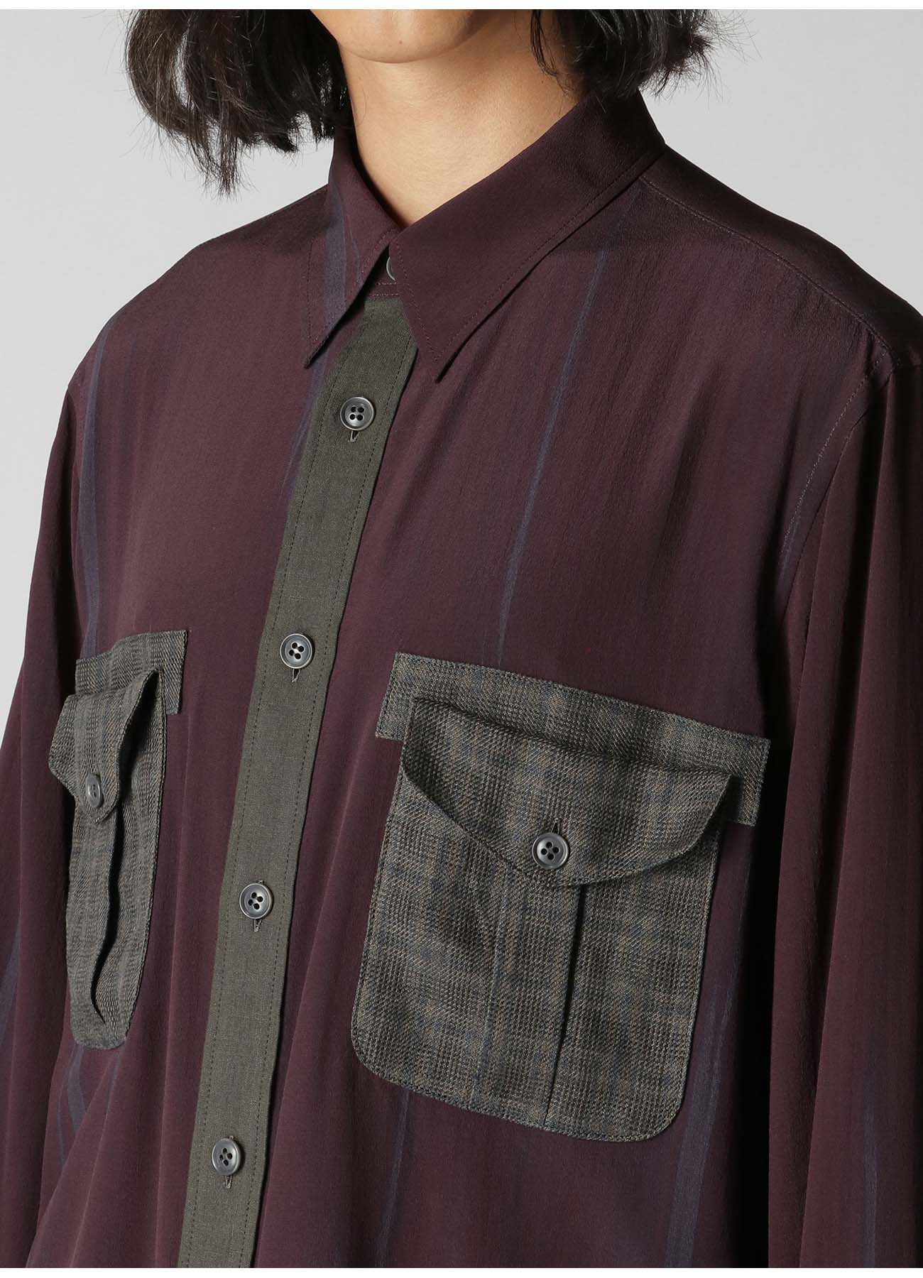 PLANT DYEING SILK PLAID POCKETS SHIRT