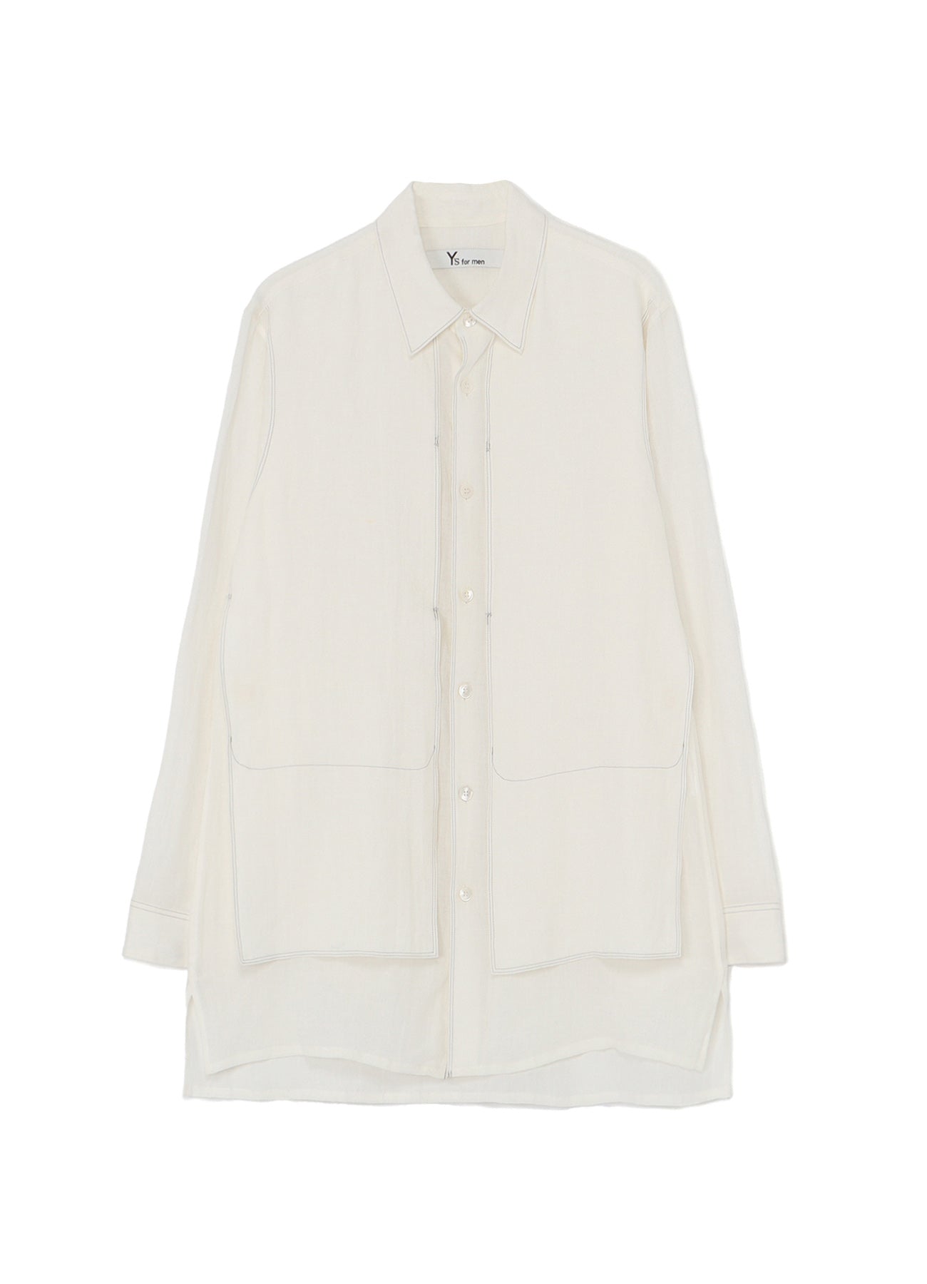 WHITE 60 LINEN LAWN POCKET SHIRT