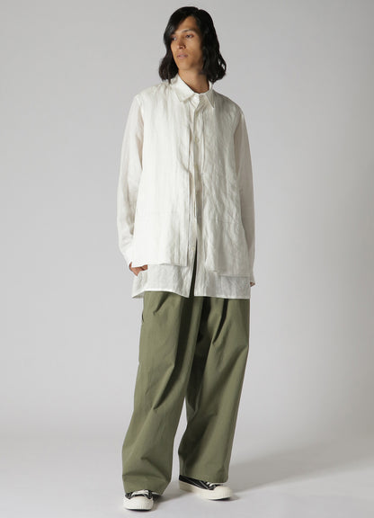 WHITE 60 LINEN LAWN POCKET SHIRT