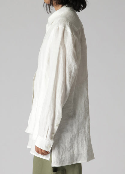 WHITE 60 LINEN LAWN POCKET SHIRT