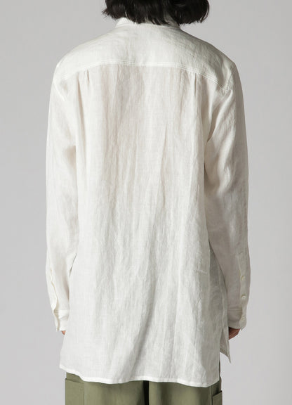 WHITE 60 LINEN LAWN POCKET SHIRT