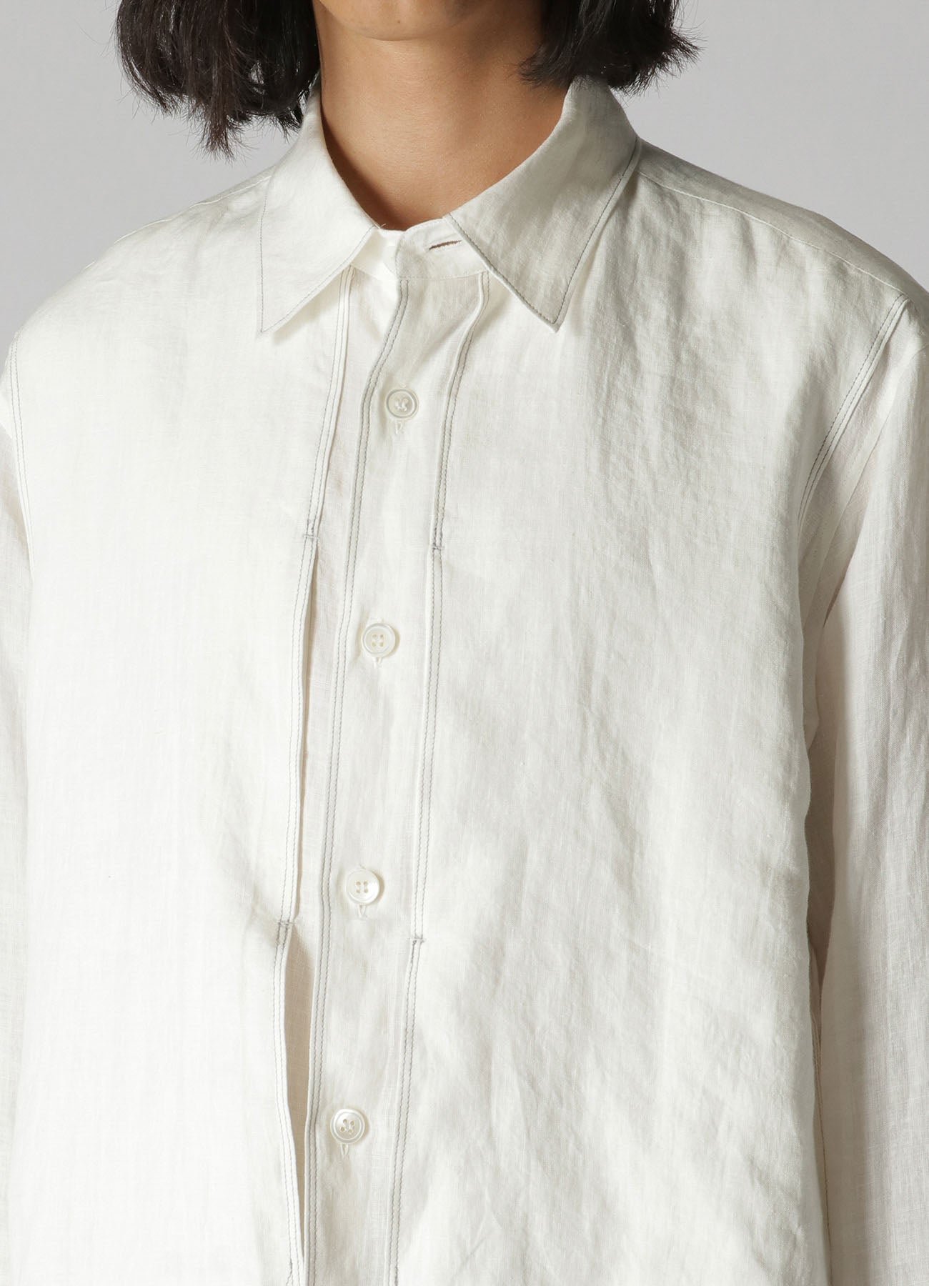 WHITE 60 LINEN LAWN POCKET SHIRT