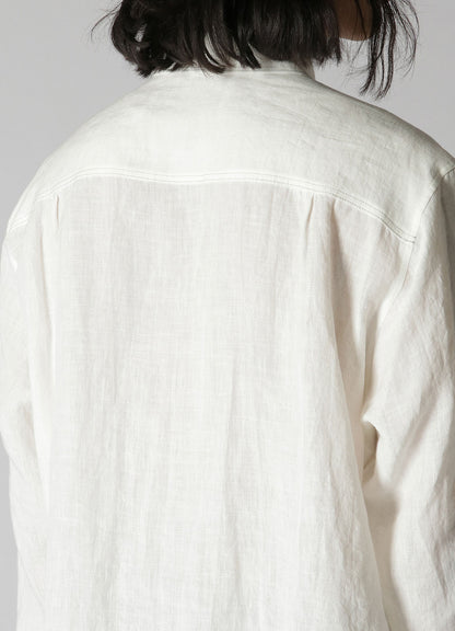 WHITE 60 LINEN LAWN POCKET SHIRT