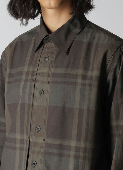 COTTON SILK SHIRT WITH PLAID POCKET