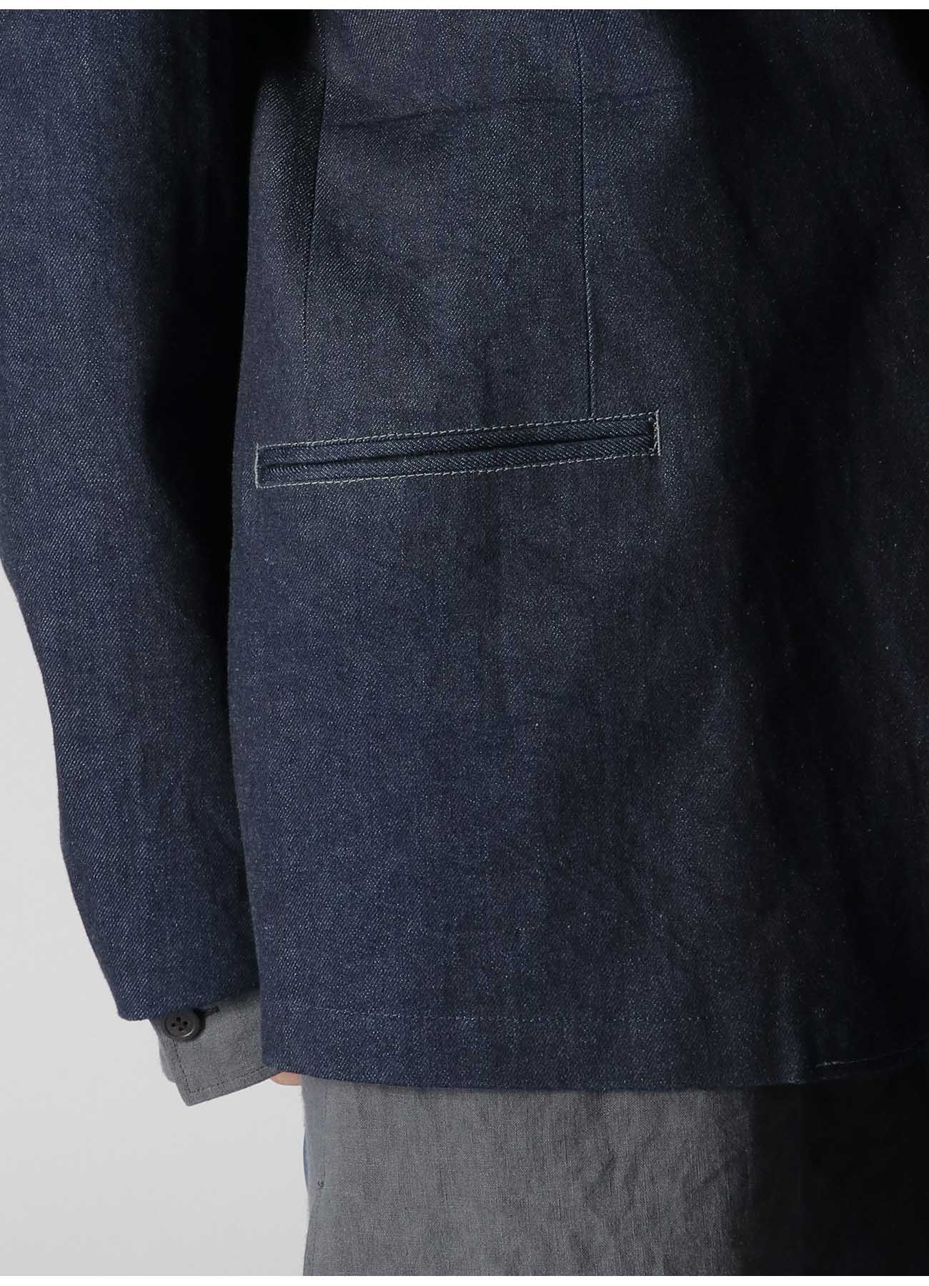 12oz DENIM 2-BUTTON JACKET WITH GREY STITCH