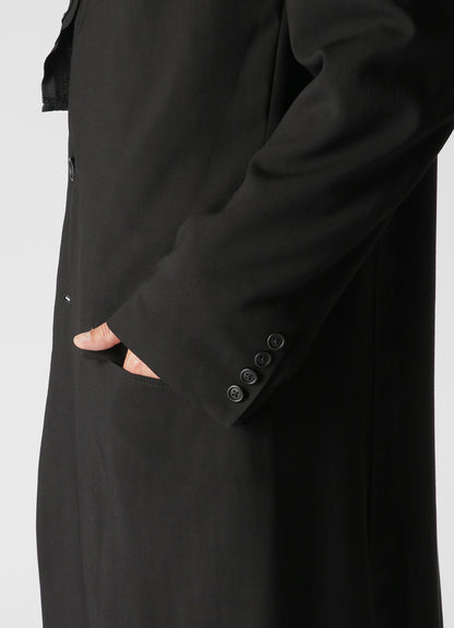 RAYON CAMBRIC LONG JACKET WITH DECORATIVE CLOTH