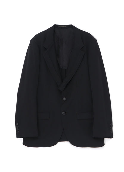 WOOL GABARDINE 3-BUTTONS JACKET WITH DECORATIVE CLOTH