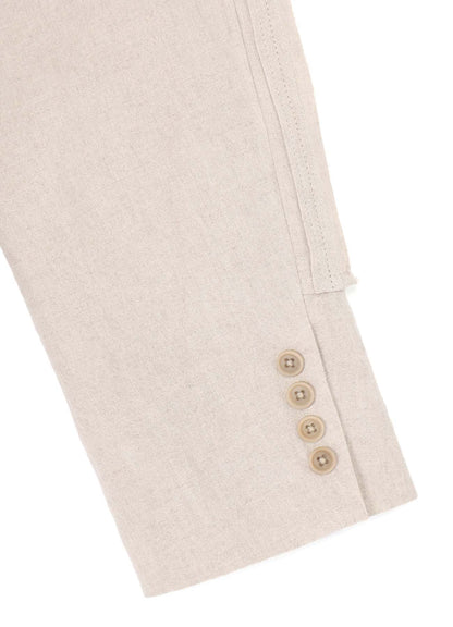 40 LINEN 3-BUTTONS JACKET WITH DECORATIVE CLOTH