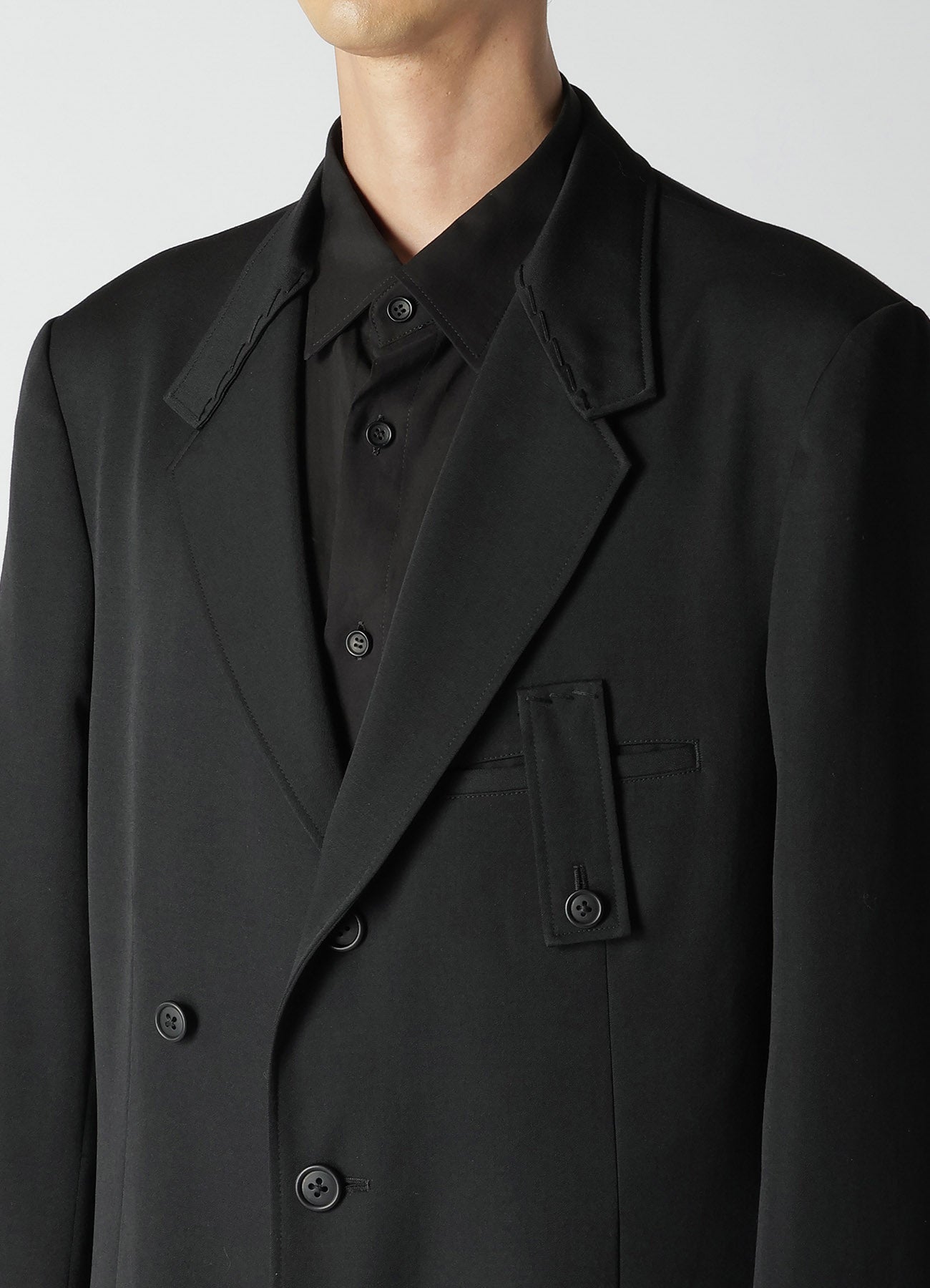 WOOL GABARDINE JACKET WITH HAND STITCH