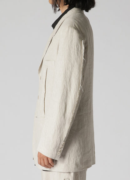 40 LINEN TRIPLE STITCH JACKET WITH DECORATIVE CLOTH