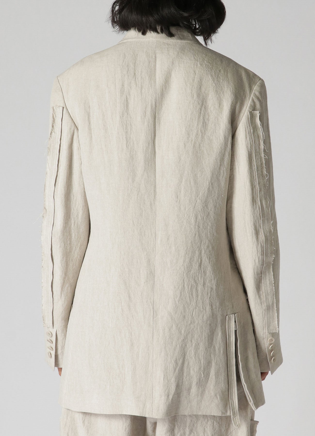 40 LINEN TRIPLE STITCH JACKET WITH DECORATIVE CLOTH