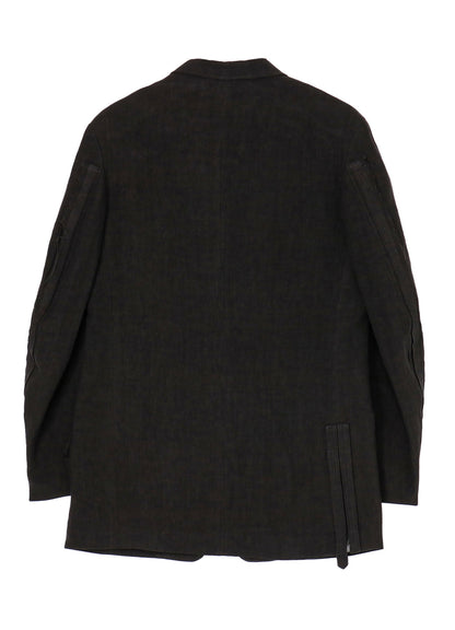 40 LINEN TRIPLE STITCH JACKET WITH DECORATIVE CLOTH