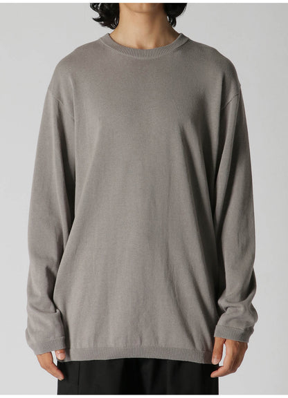 12G PLAIN STITCH ROUND-NECK LONG-SLEEVED KNIT