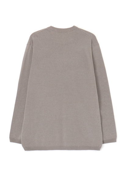 12G PLAIN STITCH ROUND-NECK LONG-SLEEVED KNIT