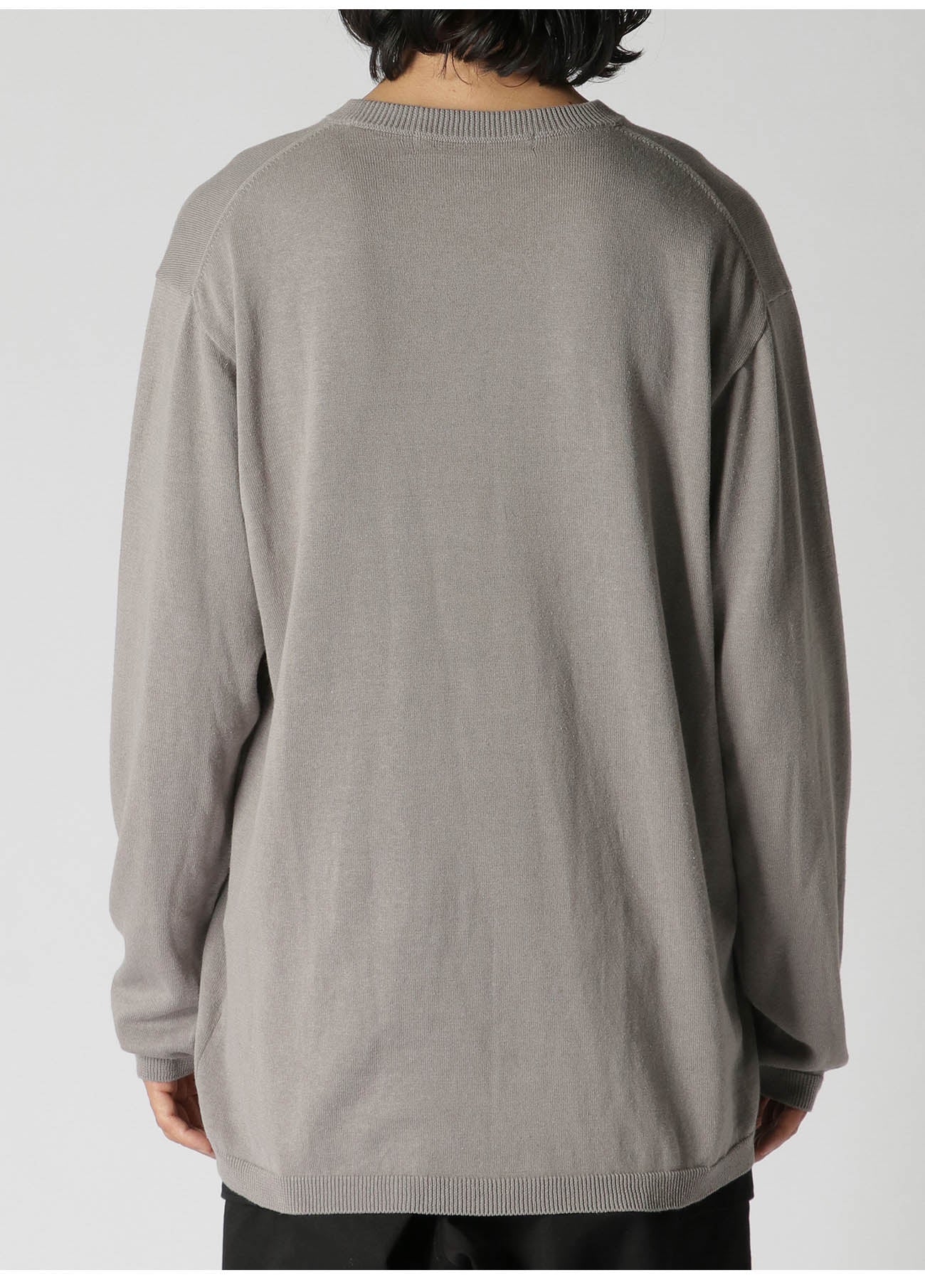 12G PLAIN STITCH ROUND-NECK LONG-SLEEVED KNIT