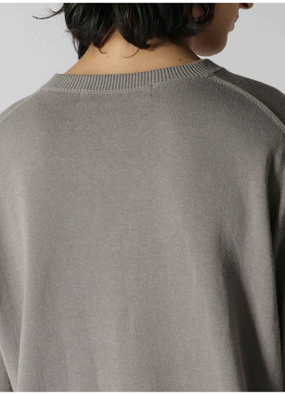 12G PLAIN STITCH ROUND-NECK LONG-SLEEVED KNIT