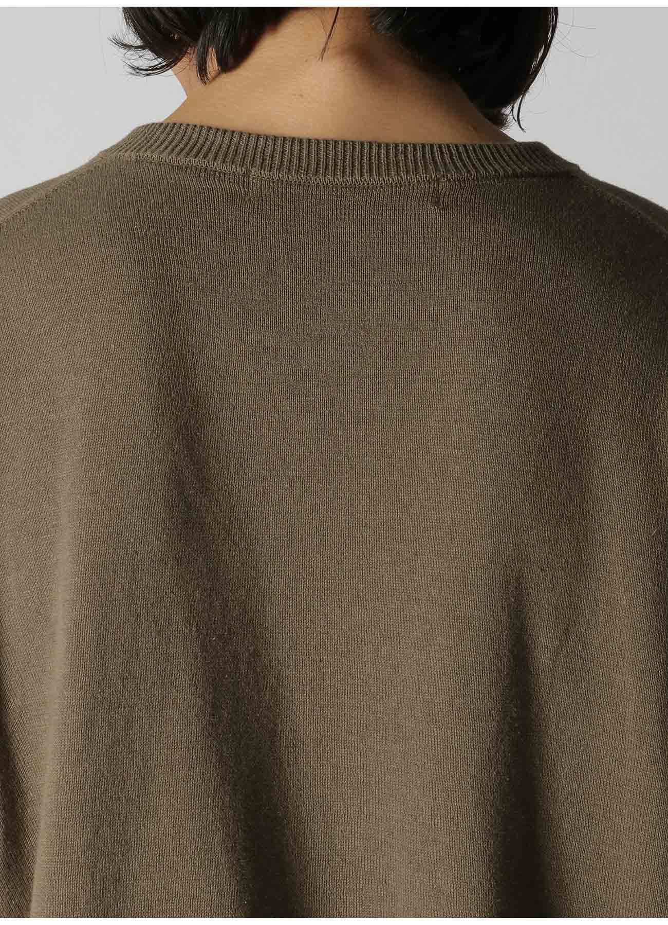 12G PLAIN STITCH ROUND-NECK LONG-SLEEVED KNIT