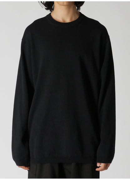 12G PLAIN STITCH ROUND-NECK LONG-SLEEVED KNIT