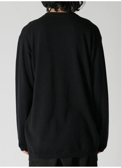 12G PLAIN STITCH ROUND-NECK LONG-SLEEVED KNIT