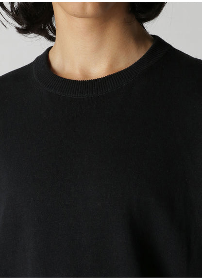 12G PLAIN STITCH ROUND-NECK LONG-SLEEVED KNIT