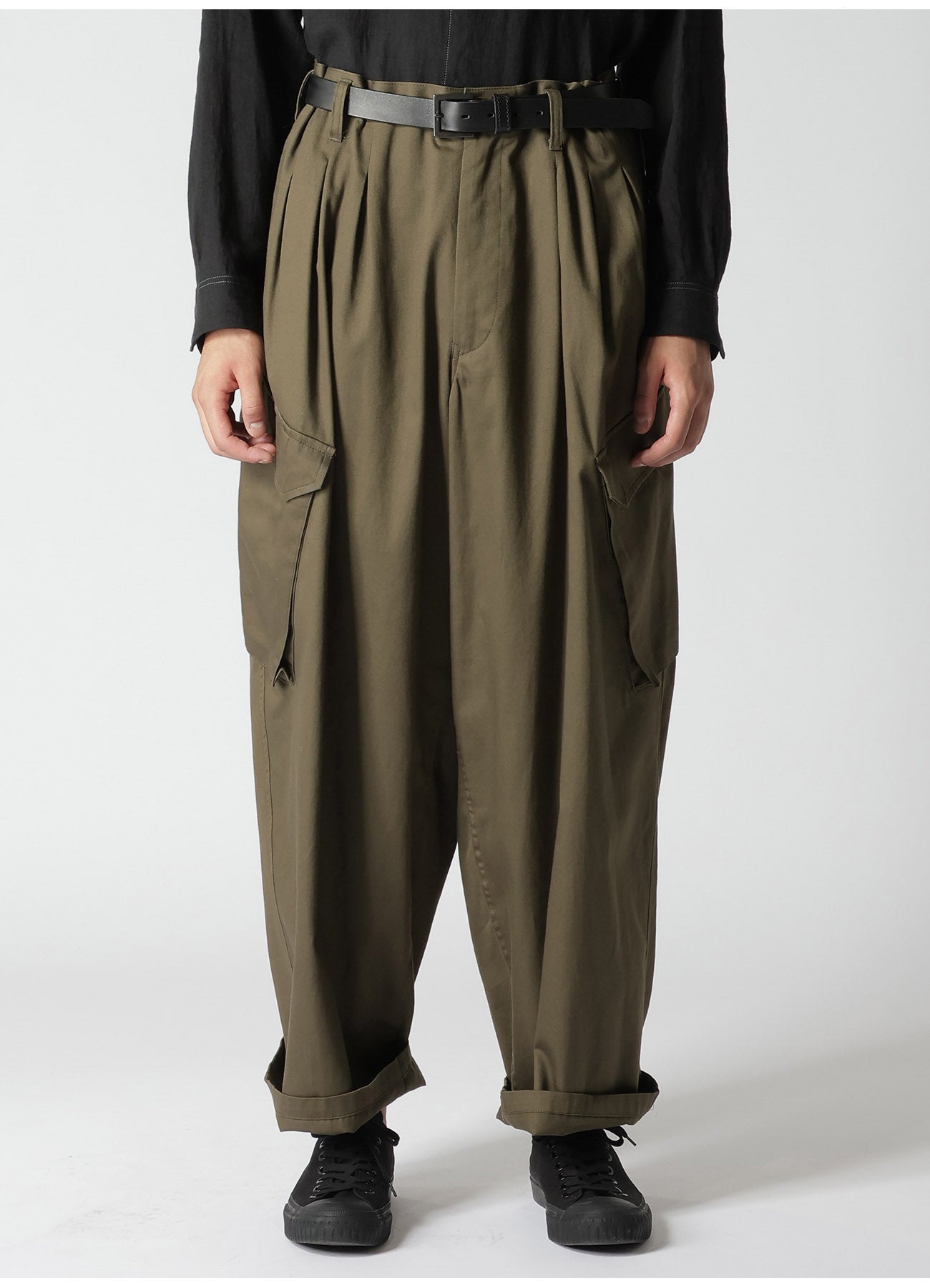 KHAKI KATSURAGI WORK PANTS WITH 12-TUCKS