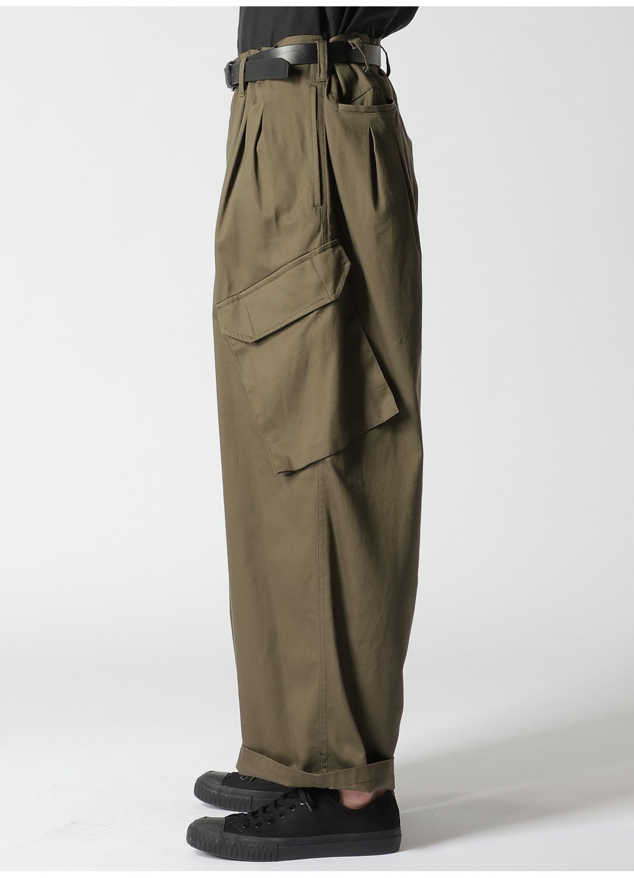 KHAKI KATSURAGI WORK PANTS WITH 12-TUCKS