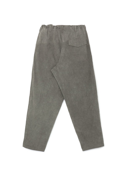 COTTON LINEN SULFIDED OZONE WORK PANTS WITH STRING