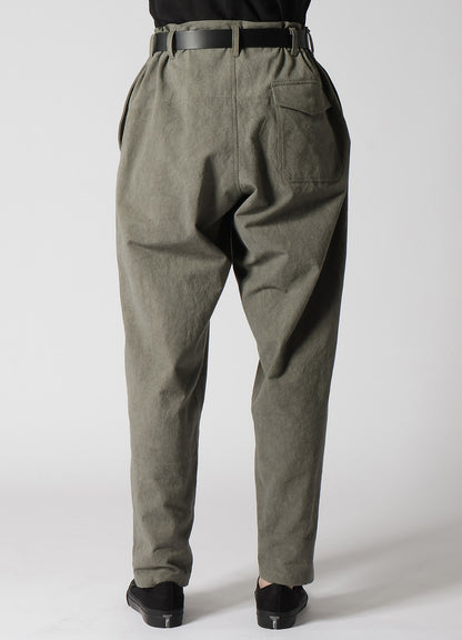 COTTON LINEN SULFIDED OZONE WORK PANTS WITH STRING