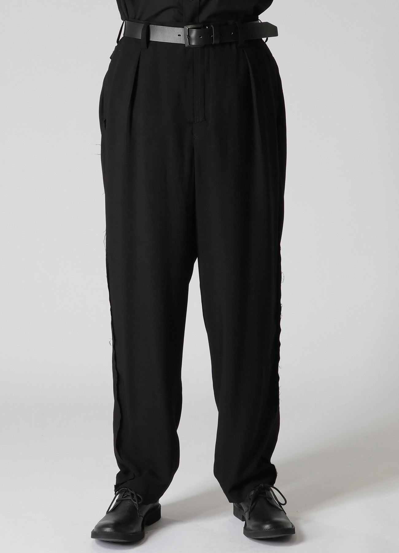 RAYON CAMBRIC SUSPENDER PANTS WITH SIDE DECORATIVE CLOTH