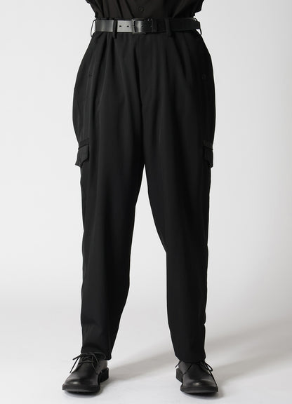 WOOL GABARDINE SUSPENDER PANTS