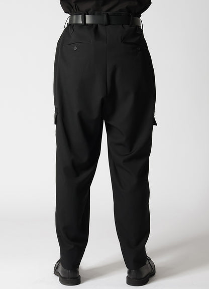 WOOL GABARDINE SUSPENDER PANTS