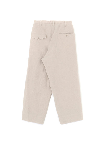 40 LINEN SIDE POINT TUCK PANTS