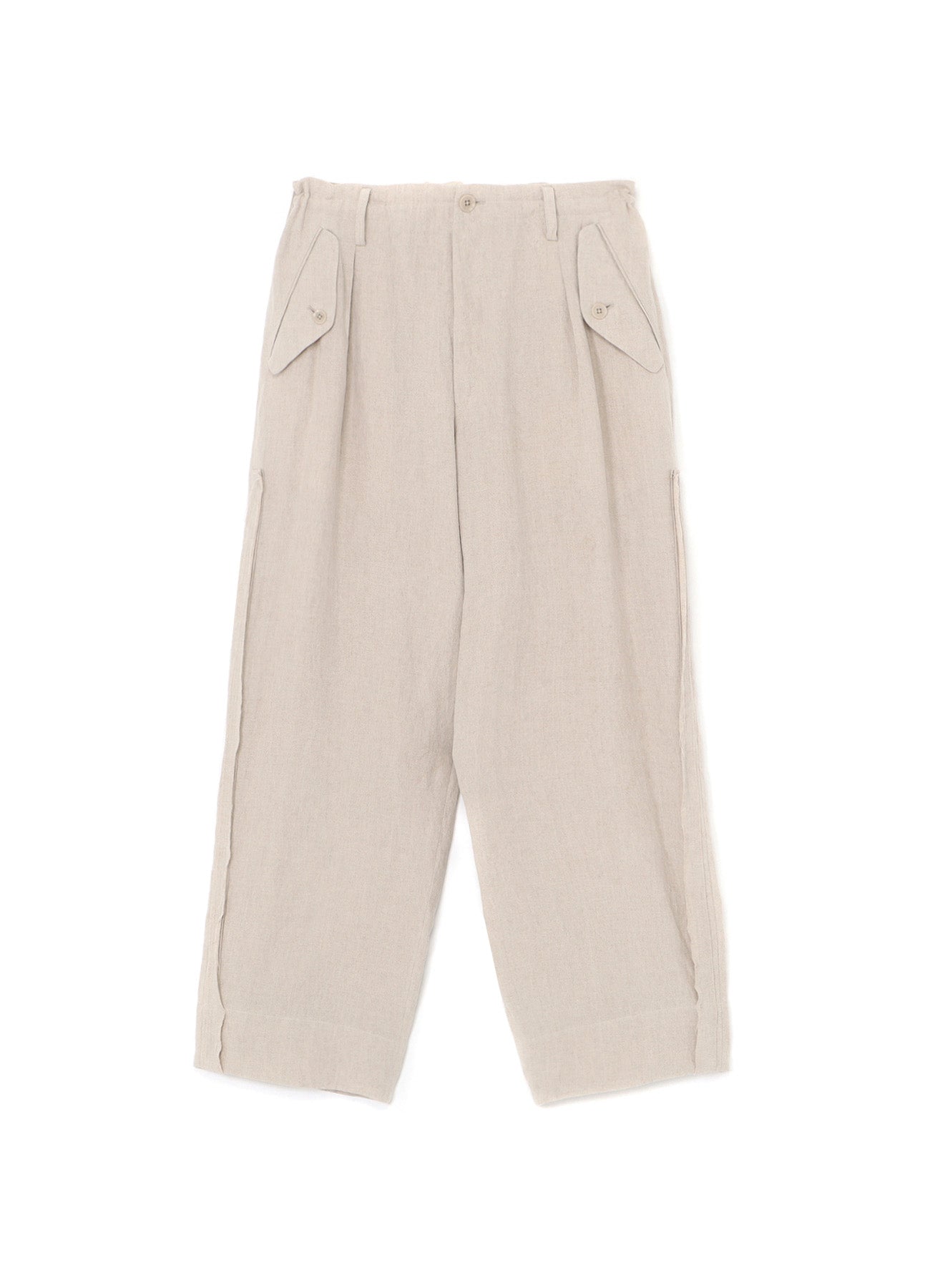 40 LINEN SIDE POINT TUCK PANTS