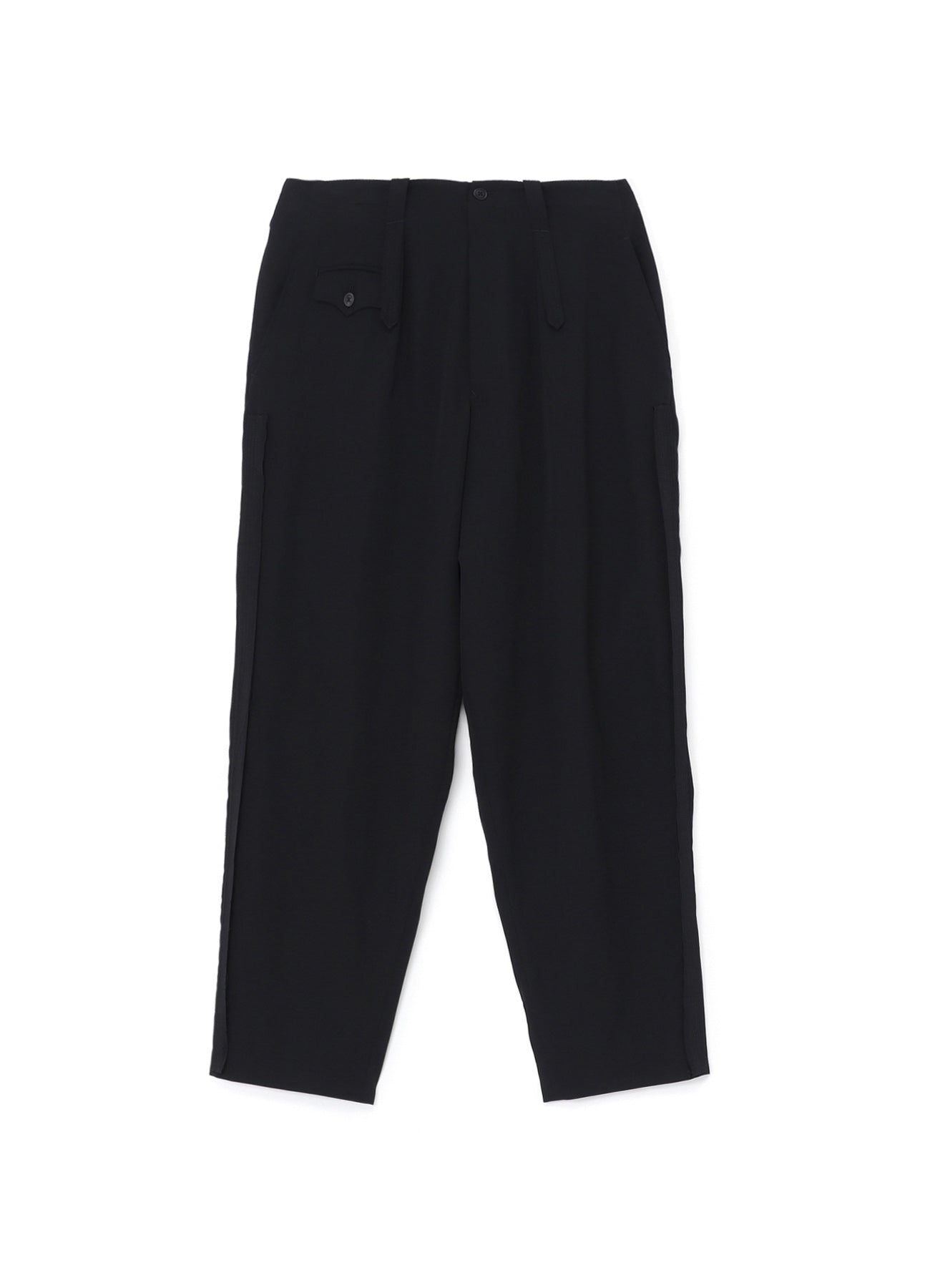 WOOL GABARDINE PANTS WITH DECORATIVE CLOTH