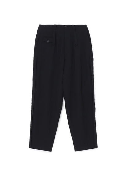 WOOL GABARDINE PANTS WITH DECORATIVE CLOTH