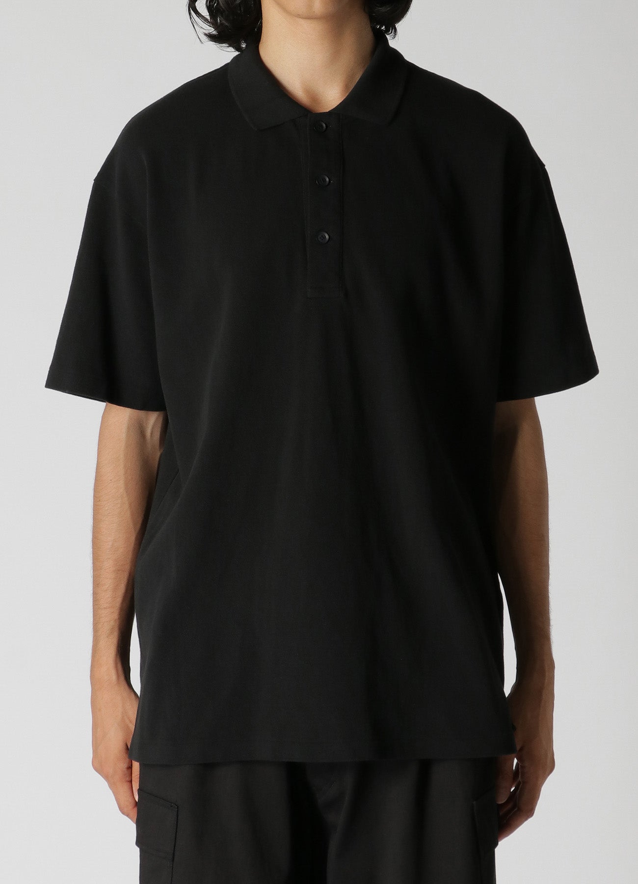 SEED STITCH POLO WITH LOGO EMBROIDERY