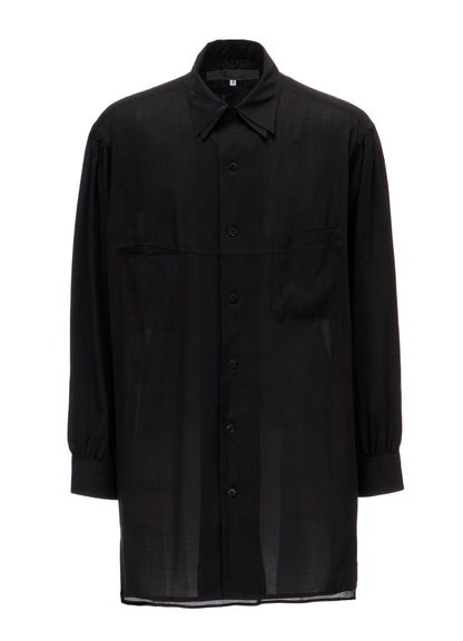 CELLULOSE LAWN DOUBLE COLLAR SHIRT