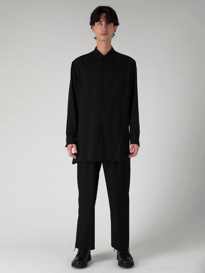 CELLULOSE LAWN DOUBLE COLLAR SHIRT