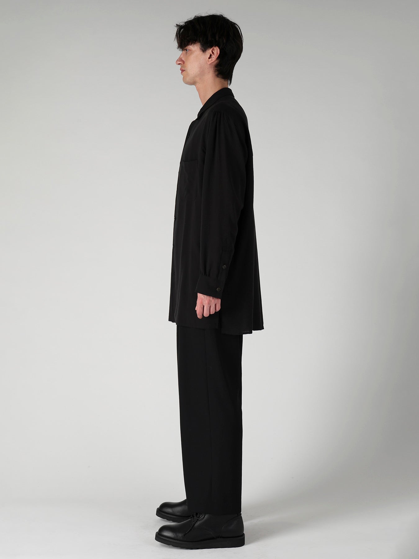 CELLULOSE LAWN DOUBLE COLLAR SHIRT