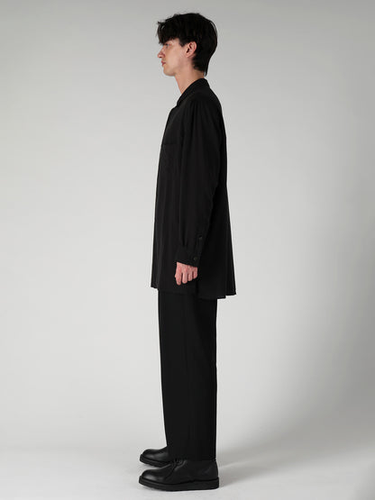 CELLULOSE LAWN DOUBLE COLLAR SHIRT