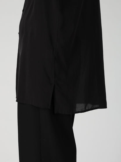 CELLULOSE LAWN DOUBLE COLLAR SHIRT