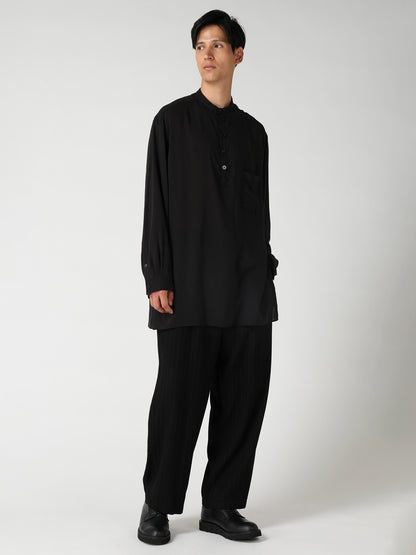 CELLULOSE LAWN STAND COLLAR SHIRT