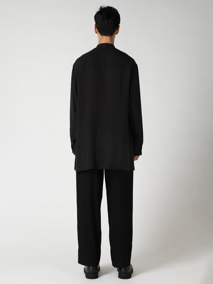 CELLULOSE LAWN STAND COLLAR SHIRT