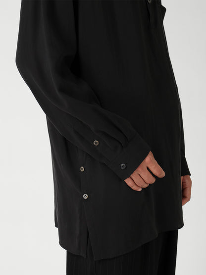 CELLULOSE LAWN STAND COLLAR SHIRT