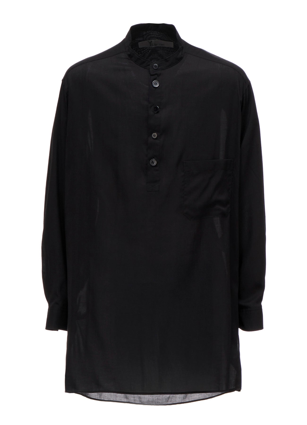 CELLULOSE LAWN STAND COLLAR SHIRT