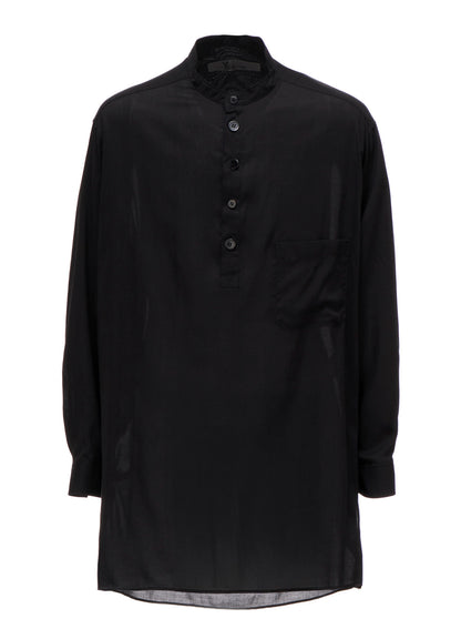 CELLULOSE LAWN STAND COLLAR SHIRT