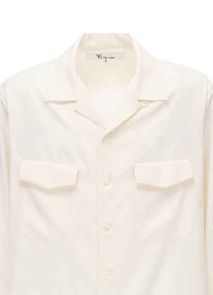OPEN-COLLAR FLAP POCKET SHIRT