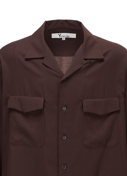 OPEN-COLLAR FLAP POCKET SHIRT
