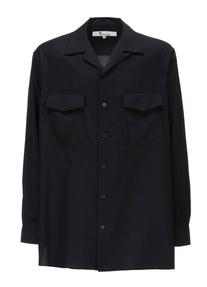 OPEN-COLLAR FLAP POCKET SHIRT
