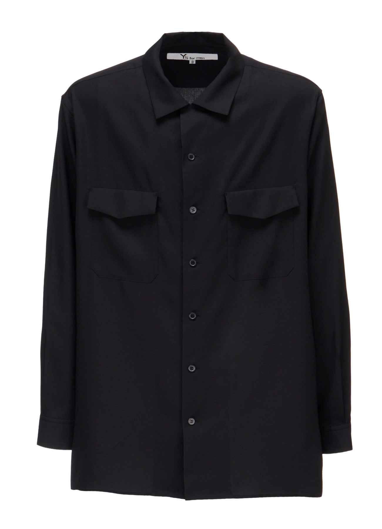 OPEN-COLLAR FLAP POCKET SHIRT